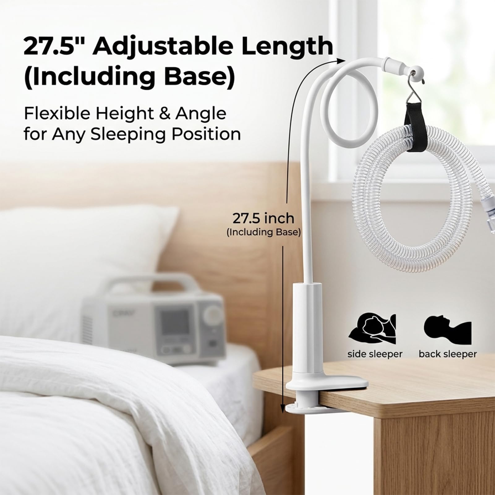 Amazon.co.jp: CPAP ベッド用ホースホルダー、調節可能なCPAPホース